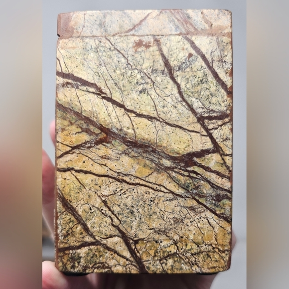 Genuine Marble Bathroom Vanity Brown Tan 2 Toothbrush/Toothpaste Holder - Picture 5 of 14